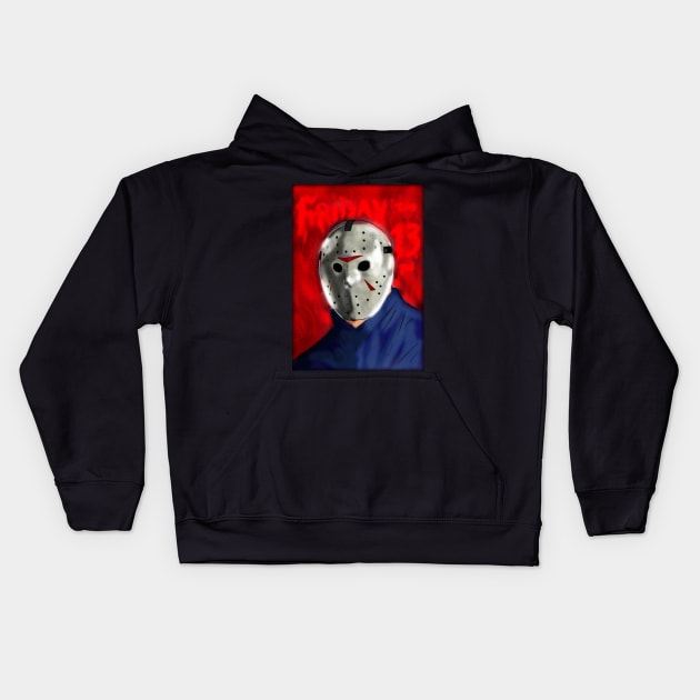 Jason Vorhees Kids Hoodie by MikeMeineArts